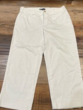 Chaps Women's White Capris with Belt Loops